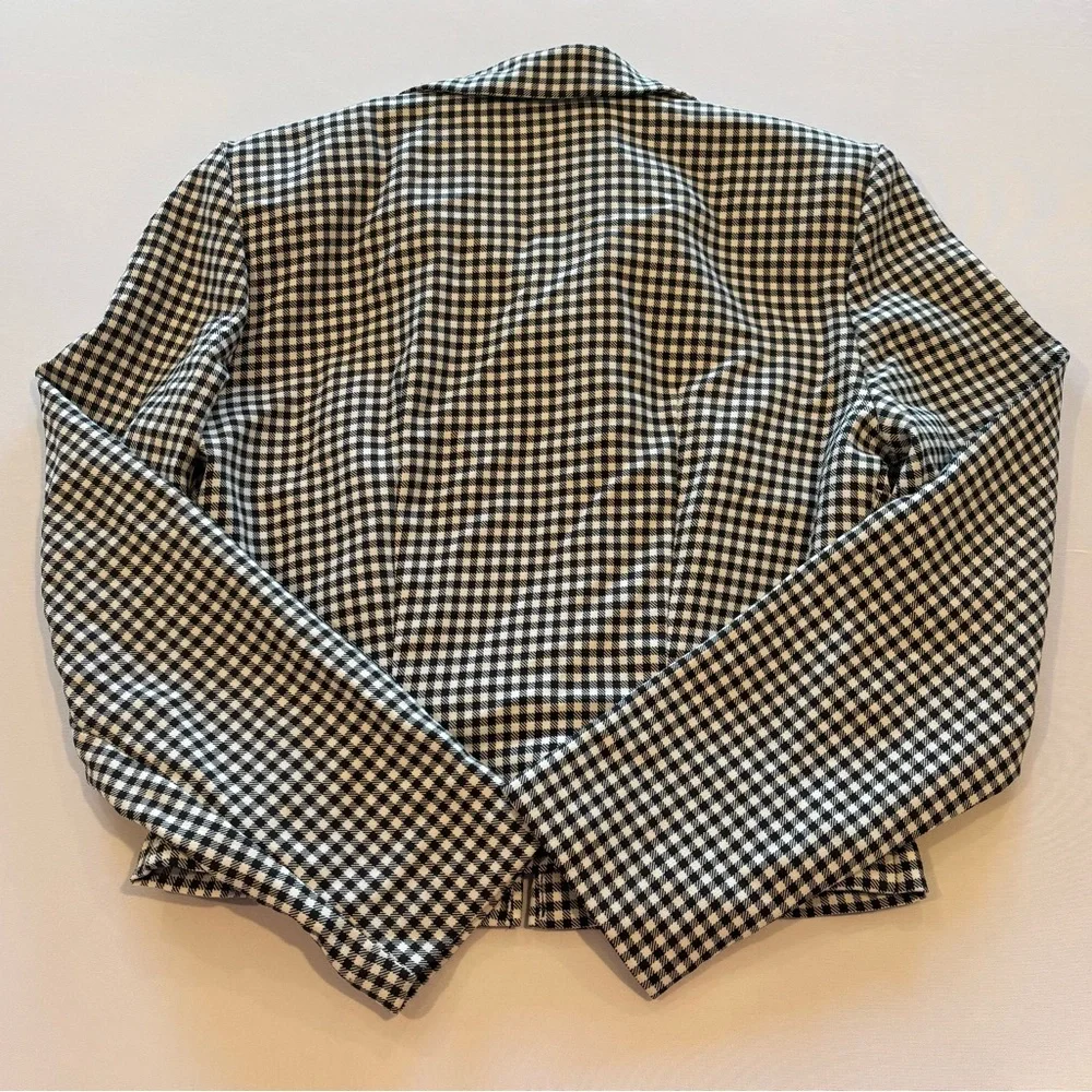 VINTAGE ALL ABOUT JAZZ Women’s Gingham Zip Up Collared Jacket Cropped Size‎ 5/6